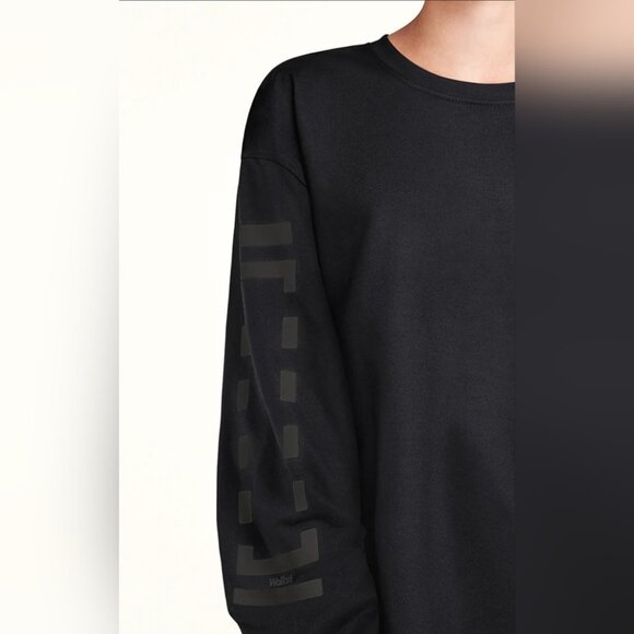 Wolford Logo Sweat Dress Black/Steel Oversized With Logo-Print Day Dress Size S - Picture 8 of 14